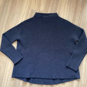 C by Bloomingdales mockneck cashmere sweater navy blue